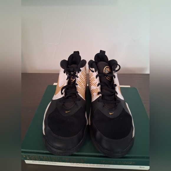 Nike Other - Nike Team Hustle D9 Mid Black Metallic Gold Basketball Shoes Size 5Y